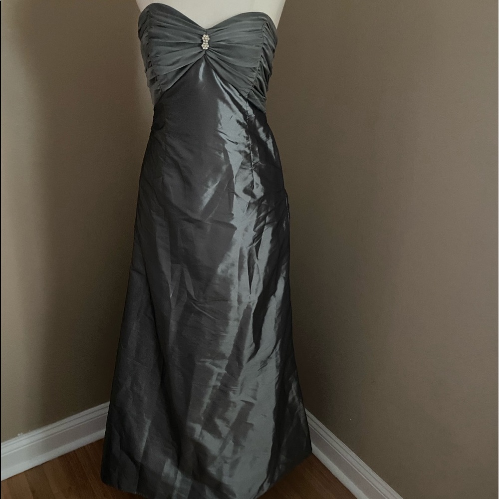 Gray floor length dress